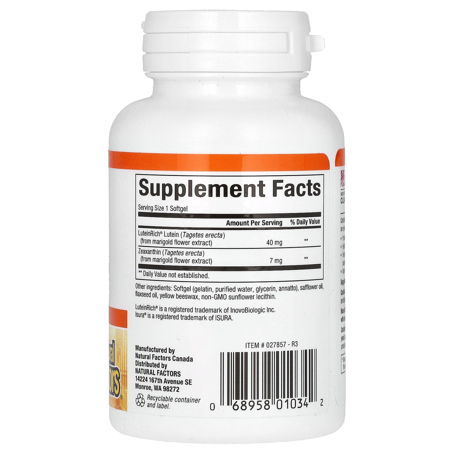 Natural Factors, Lutein, 40 mg, 30 Softgels