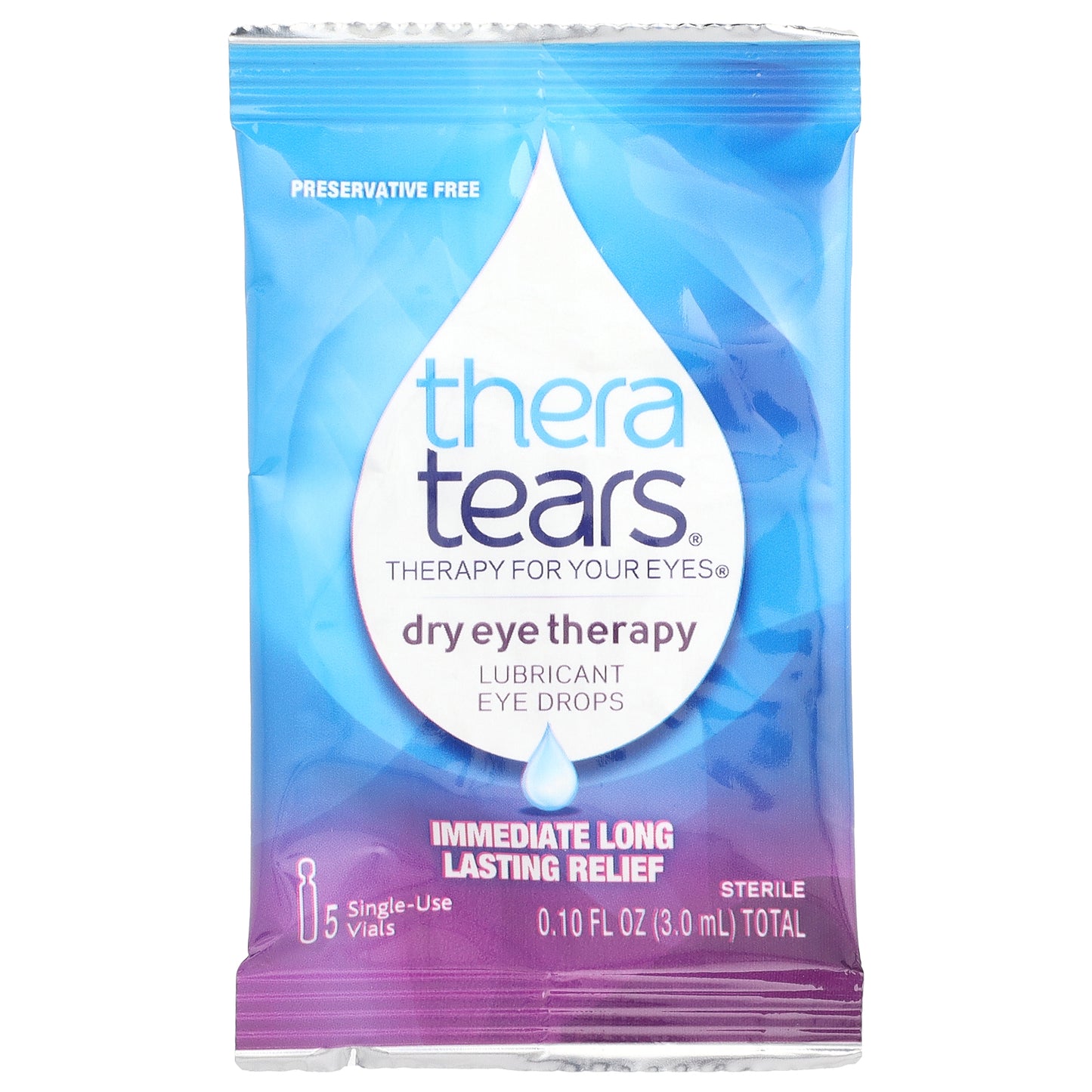 TheraTears, Dry Eye Therapy, Lubricant Eye Drops, 30 Sterile Single-Use Vials