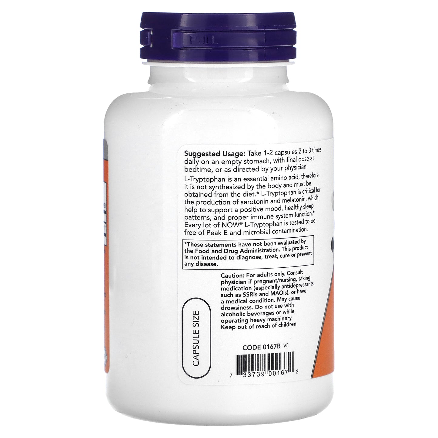 NOW Foods, L-Tryptophan, 500 mg, 120 Veg Capsules