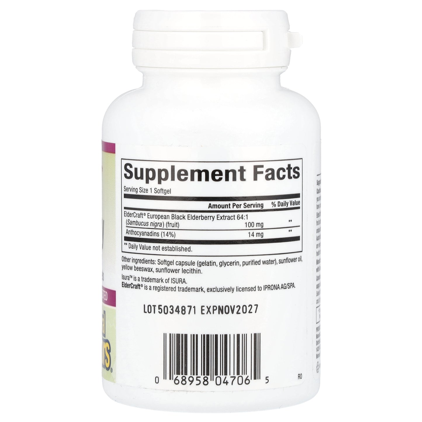 Natural Factors, Black Elderberry, 100 mg, 60 Fast-Acting Softgels