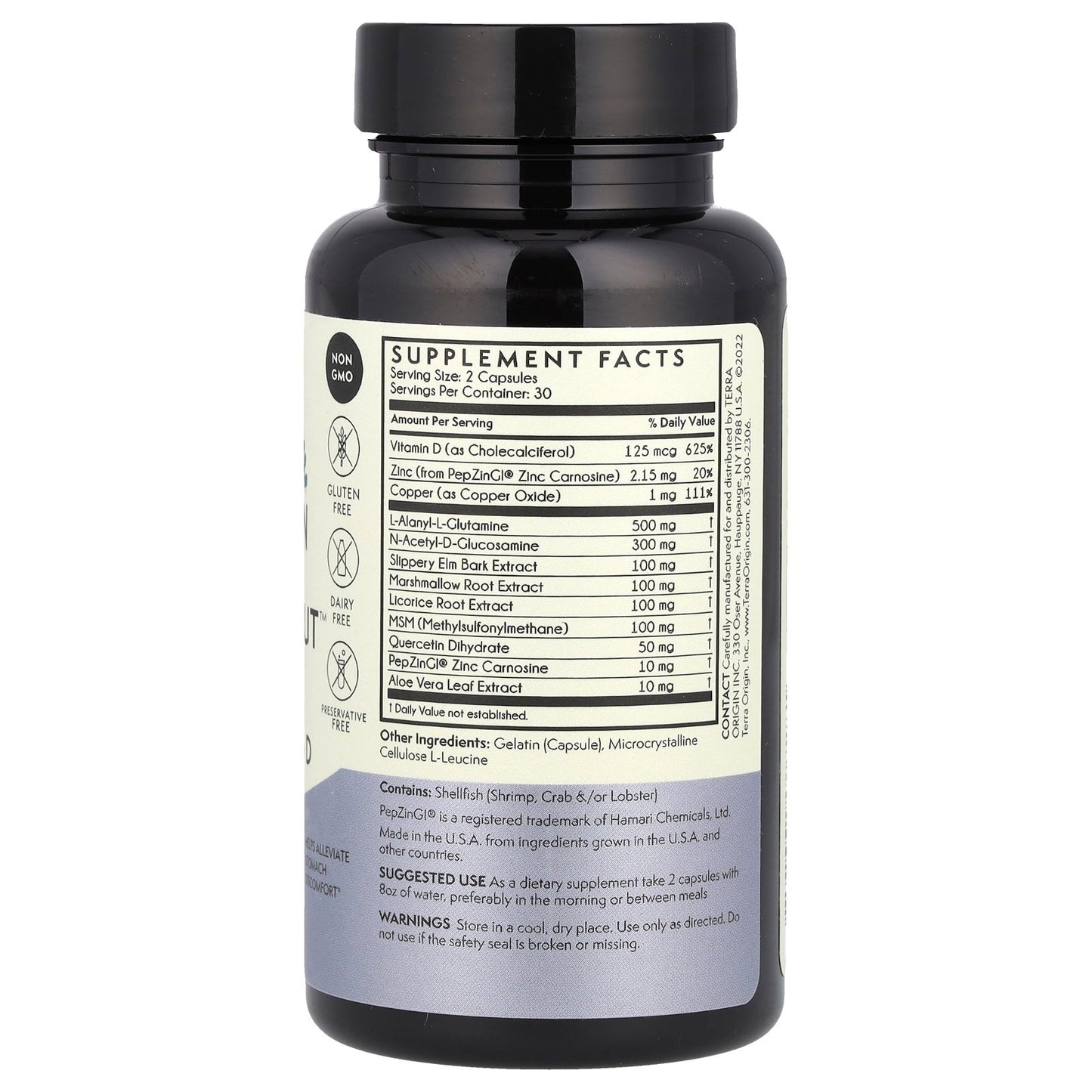 Terra Origin, Healthy Gut™ Capsules with Vitamin D, 60 Capsules