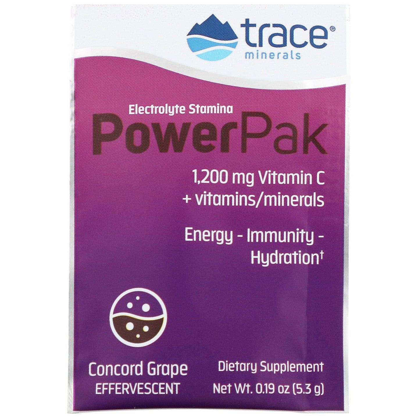 Trace, Power Pak, Concord Grape, 30 Stick Packs, 0.22 oz (6.1 g) Each