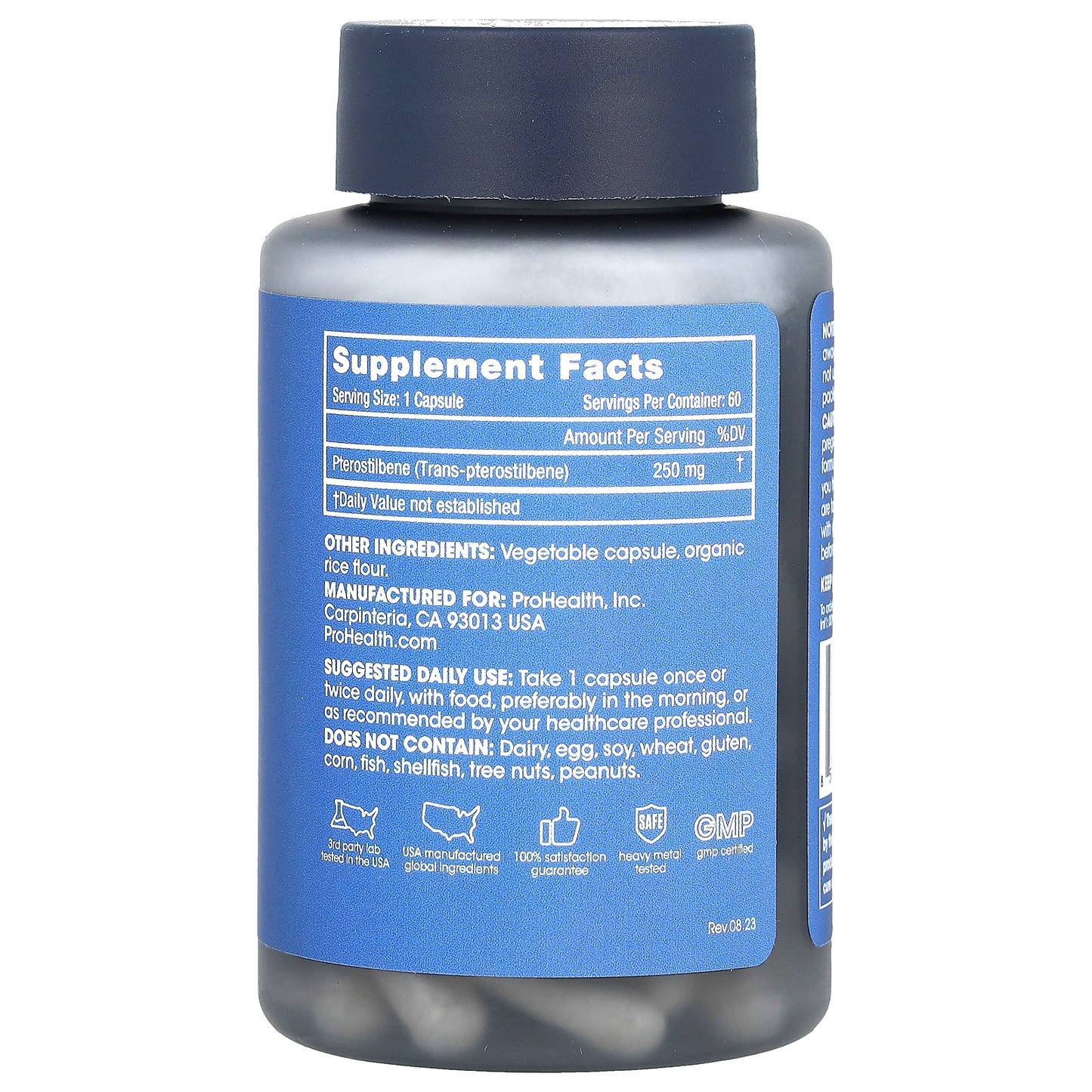 ProHealth Longevity, Pterostilbene Pro 250, 250 mg, 60 Capsules