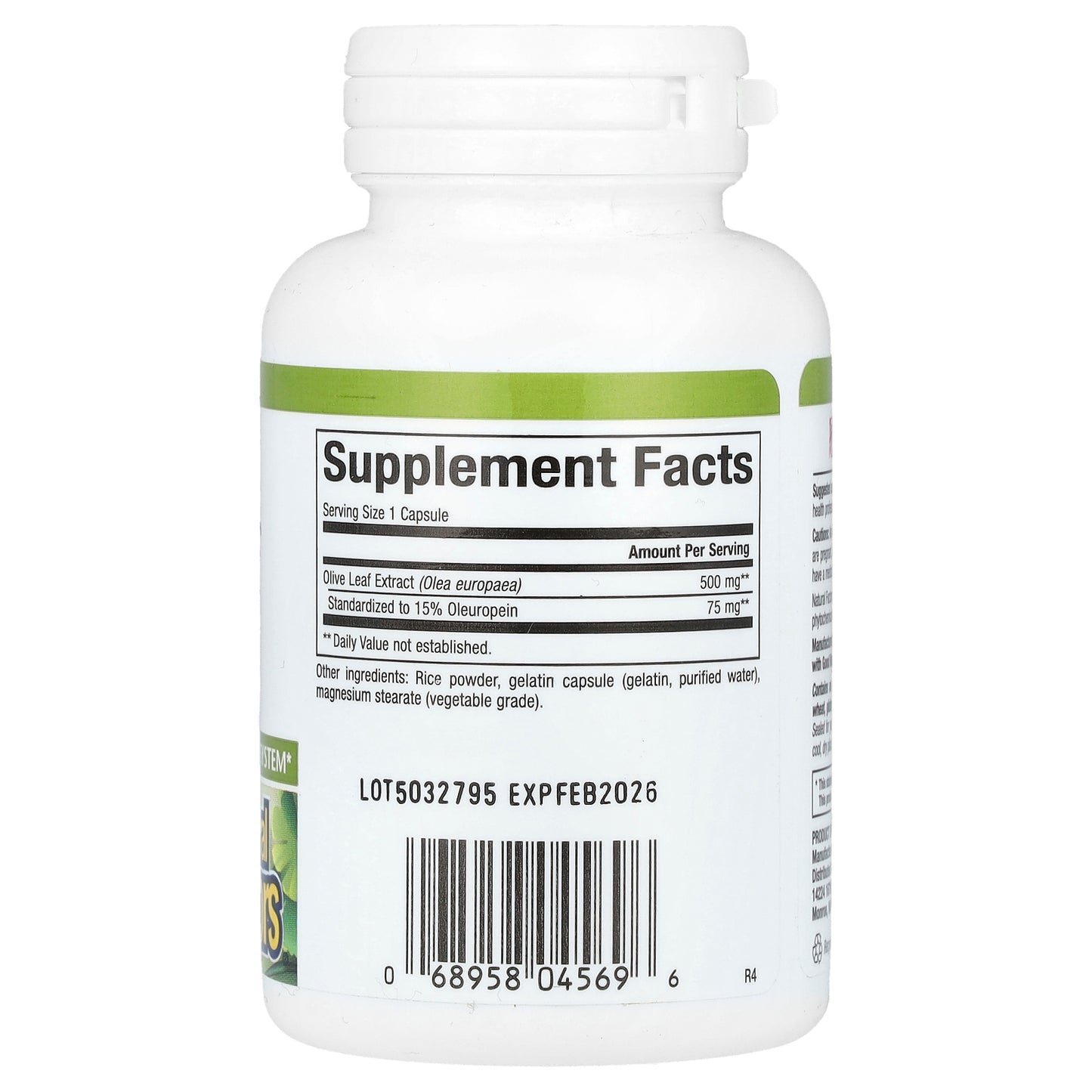 Natural Factors, HerbalFactors, Olive Leaf, 500 mg, 60 Capsules