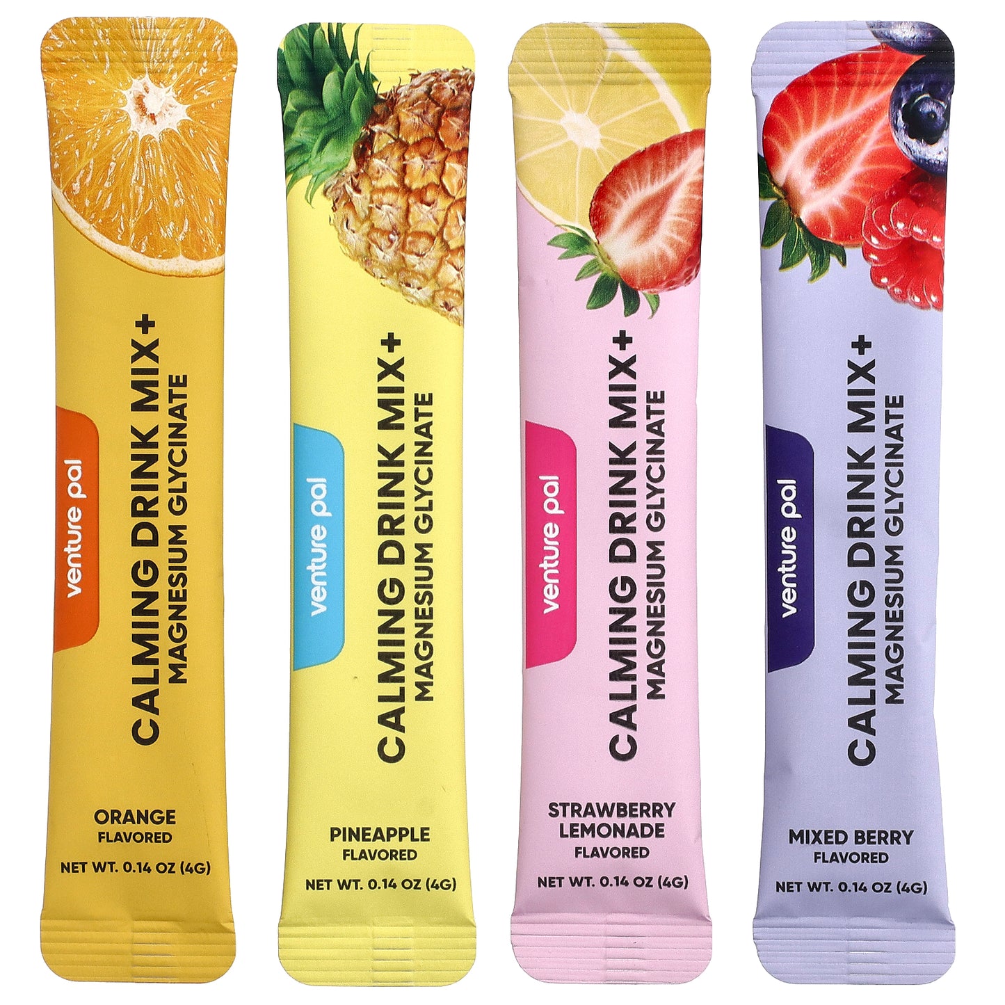 Venture Pal, Calming Drink Mix+, Magnesium Glycinate, Variety, 16 Stick Packs, 0.14 oz (4 g) Each