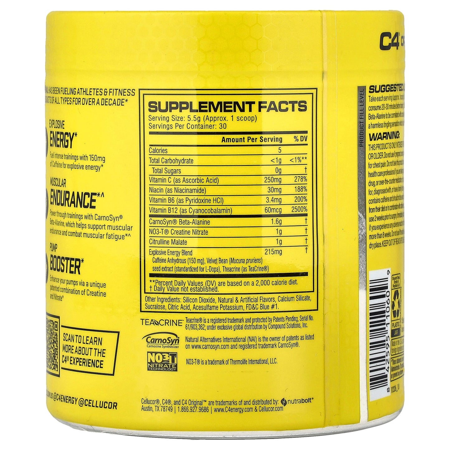 C4 / Cellucor, C4® Original, Pre-Workout, Frozen Bombsicle, 5.8 oz (165 g)