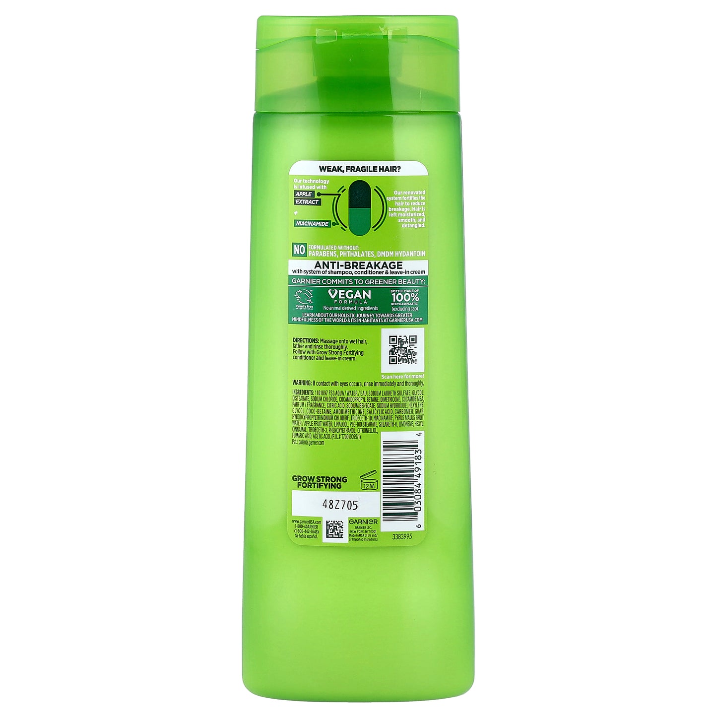 Garnier, Fortifying Shampoo, Grow Strong, 12.5 fl (370 ml)