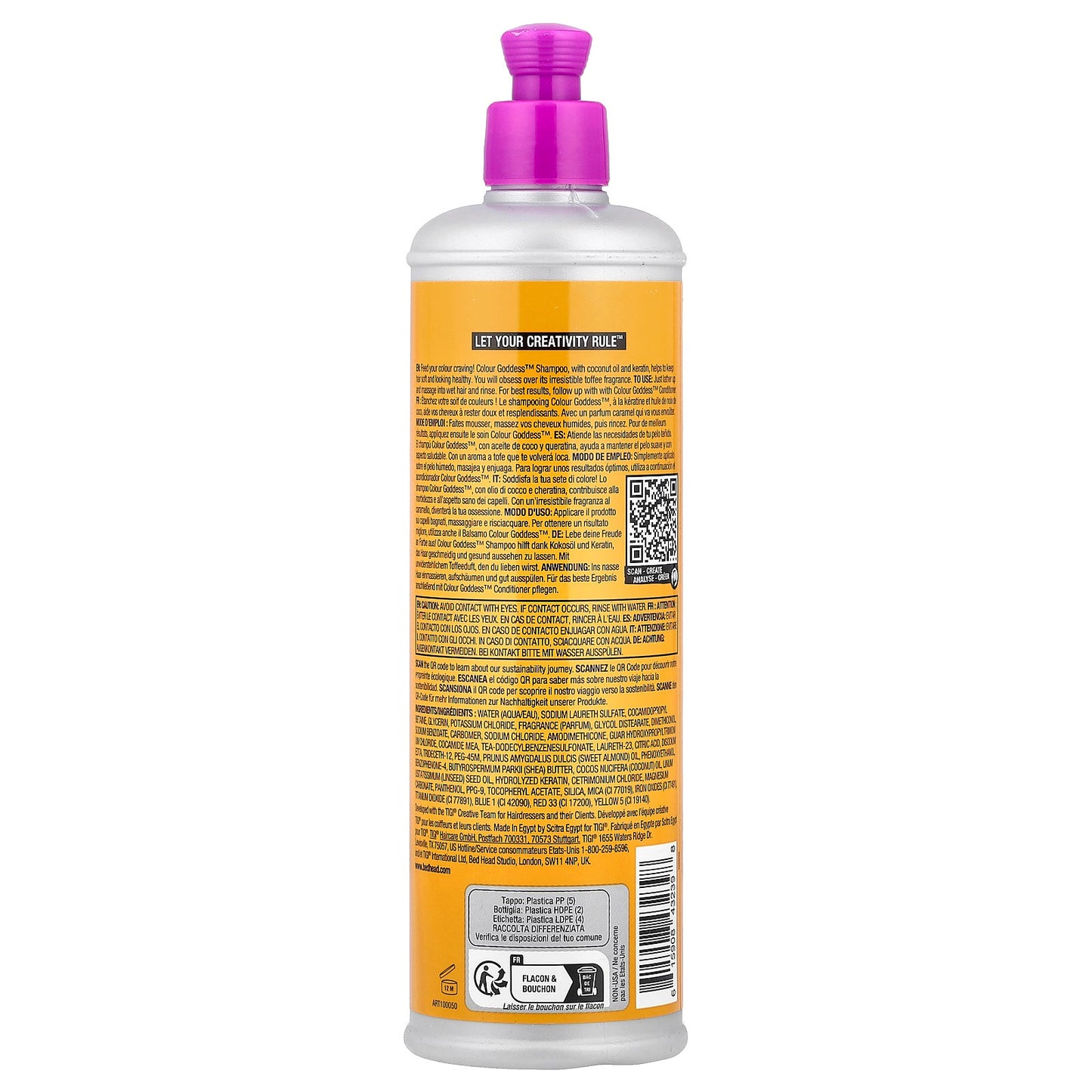 TIGI, Bed Head, Colour Goddess™, Oil Infused Shampoo, For Colored Hair, 13.53 fl oz (400 ml)