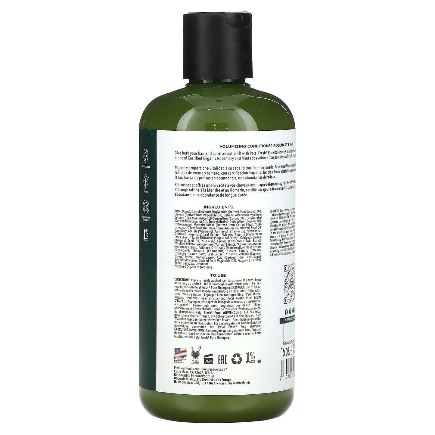 Petal Fresh, Volumizing Conditioner, Rosemary & Mint, 16 fl oz (475 ml)