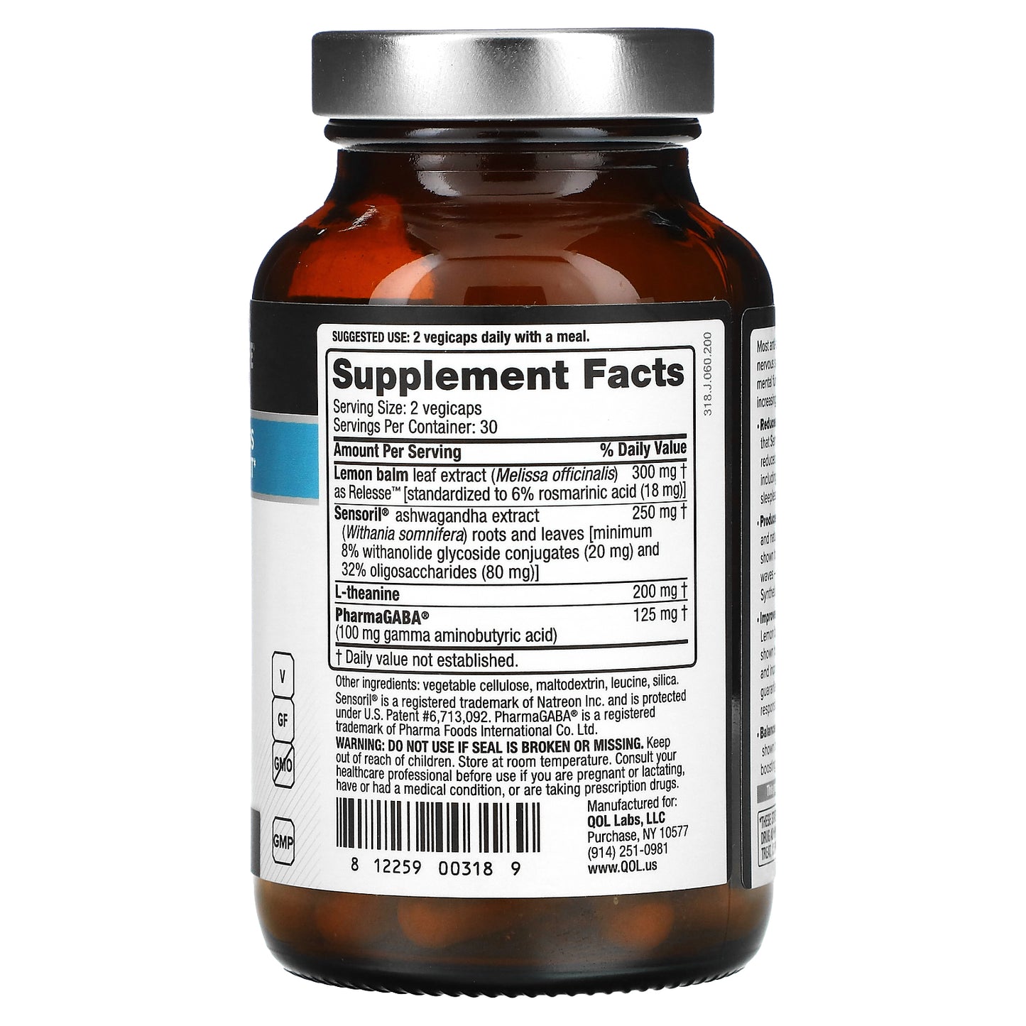 Quality of Life, Serenelle, Stress Management, 60 VegiCaps