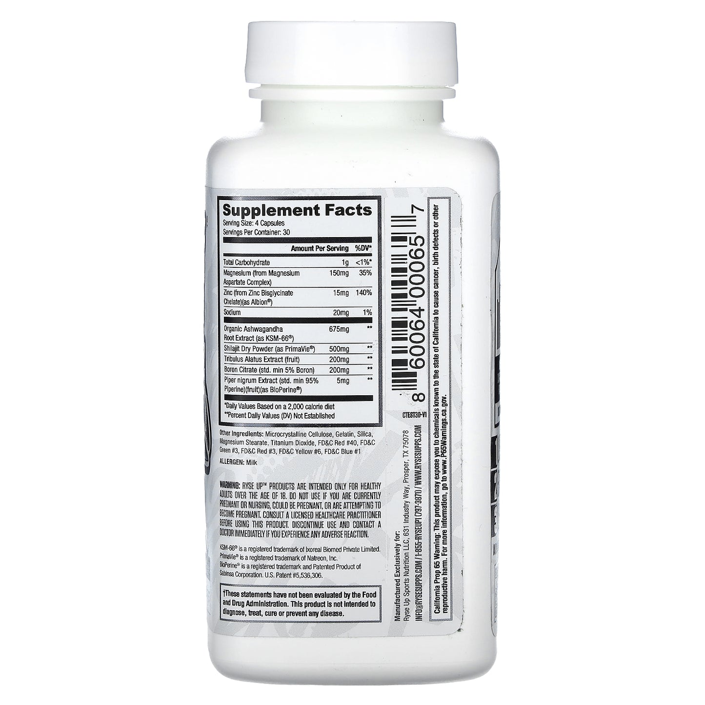 RYSE, Test, Lean Mass + Libido, 120 Gelatin Capsules