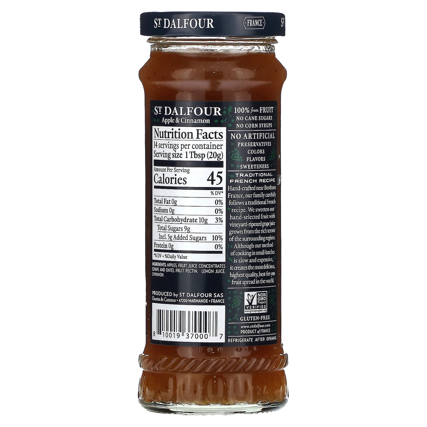 St. Dalfour, Apple & Cinnamon Fruit Spread, 10 oz (284 g)