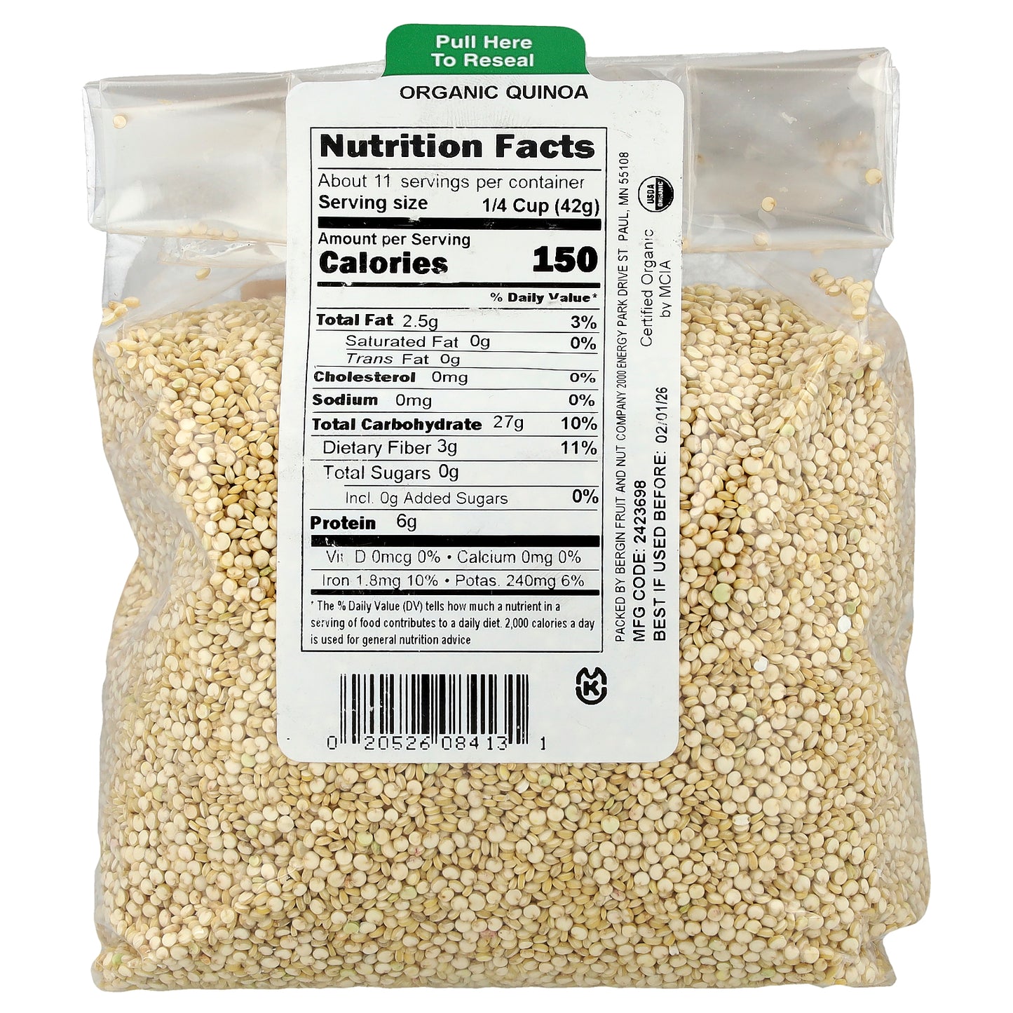 Bergin Fruit and Nut Company, Organic Quinoa, 16 oz (454 g)