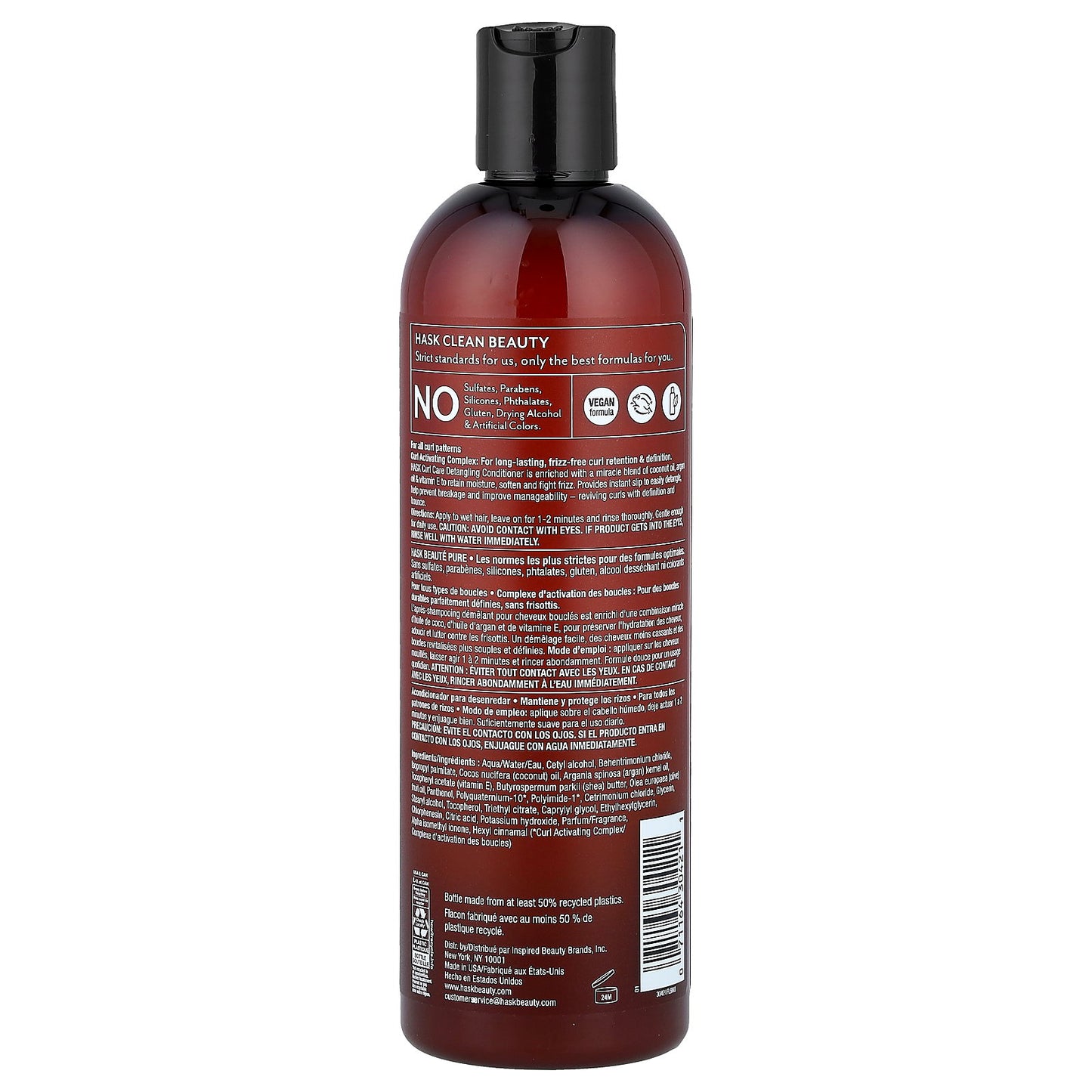 Hask Beauty, Curl Care, Detangling Conditioner, For All Curls Patterns, 12 fl oz (355 ml)