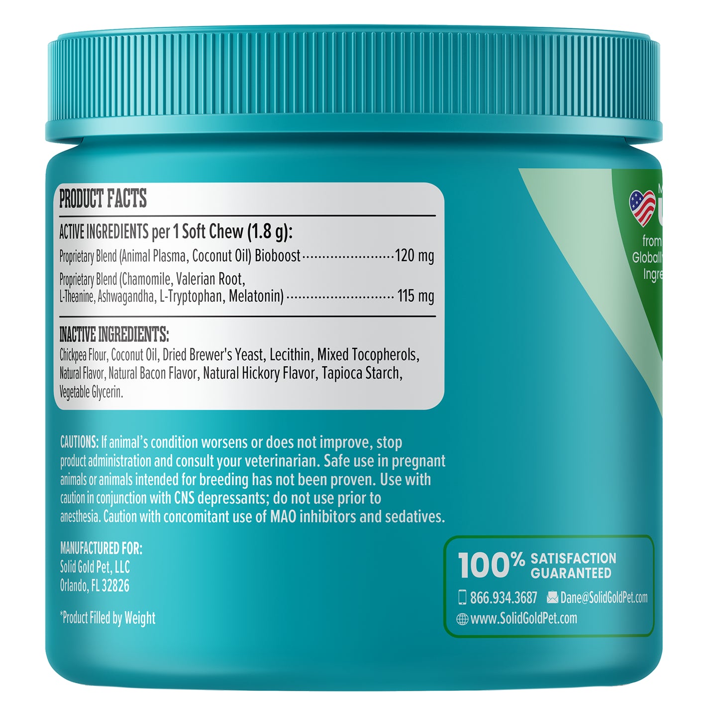 Solid Gold, Keep Calm & Wag On™ Calming Supplement, For Dogs, Smoked Bacon, 60 Soft Chews, 3.8 oz (108 g)