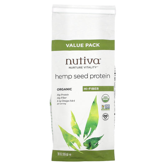 Nutiva, Organic Hi-Fiber Hemp Seed Protein, 30 oz (851 g)