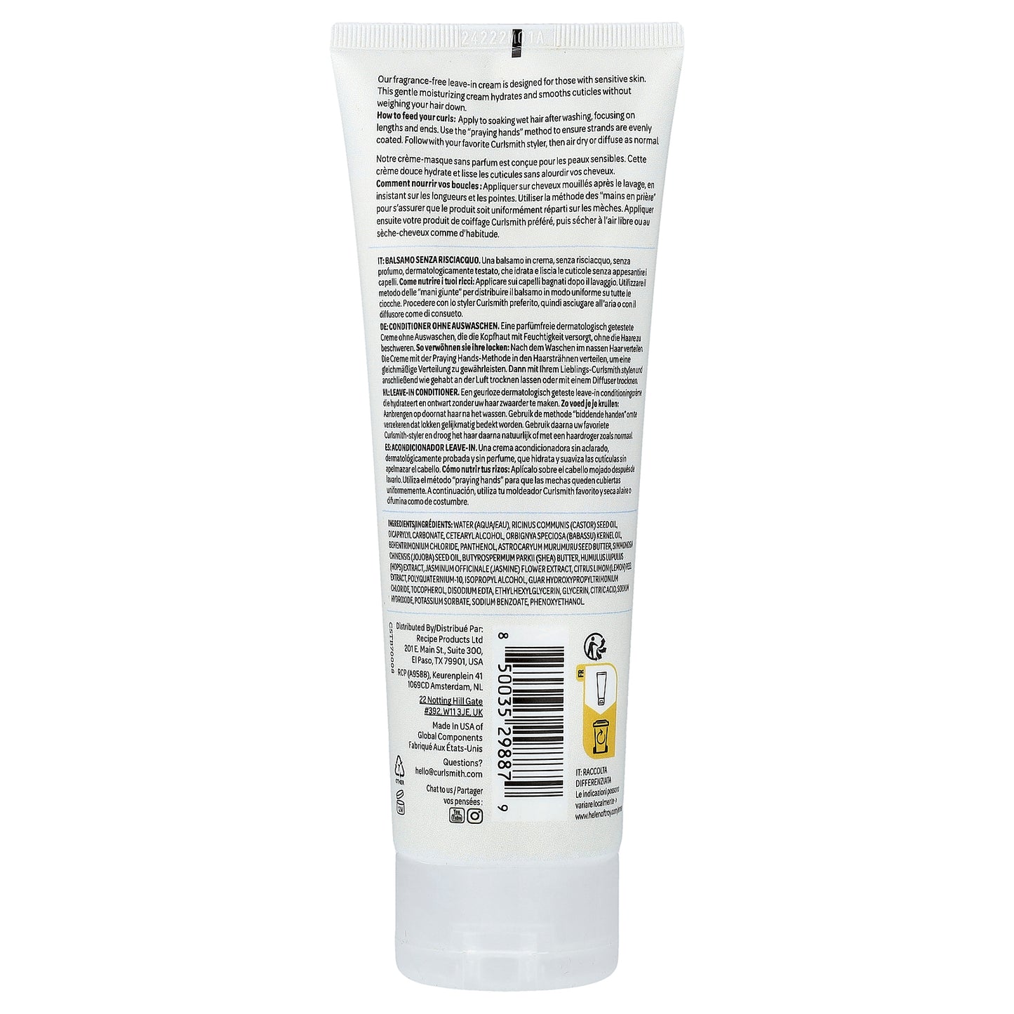 Curlsmith, Leave-In, All Curl Types, Fragrance Free, 8 fl oz (237 ml)