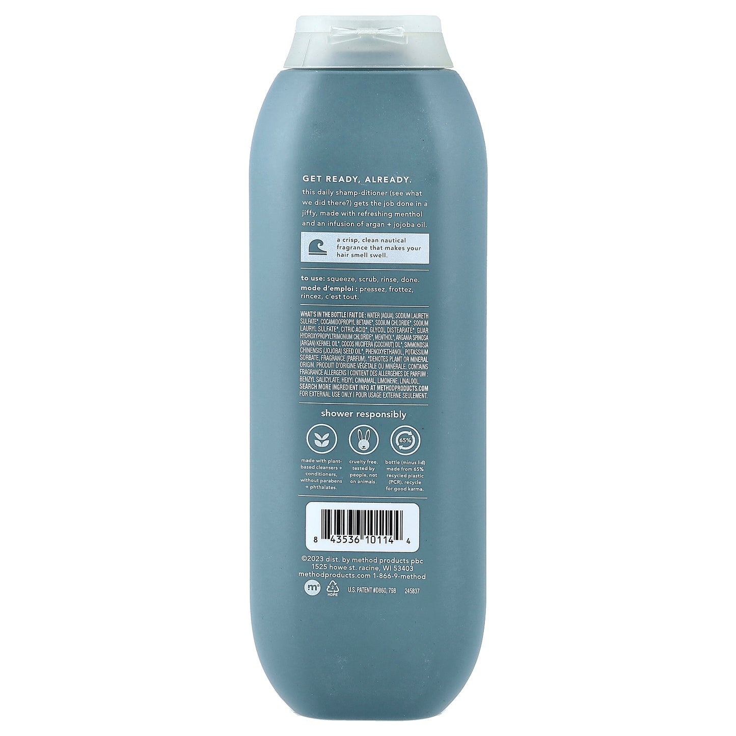 Method, Men, 2-in-1 Shampoo + Conditioner, Sea + Surf, 14 fl oz (414 ml)