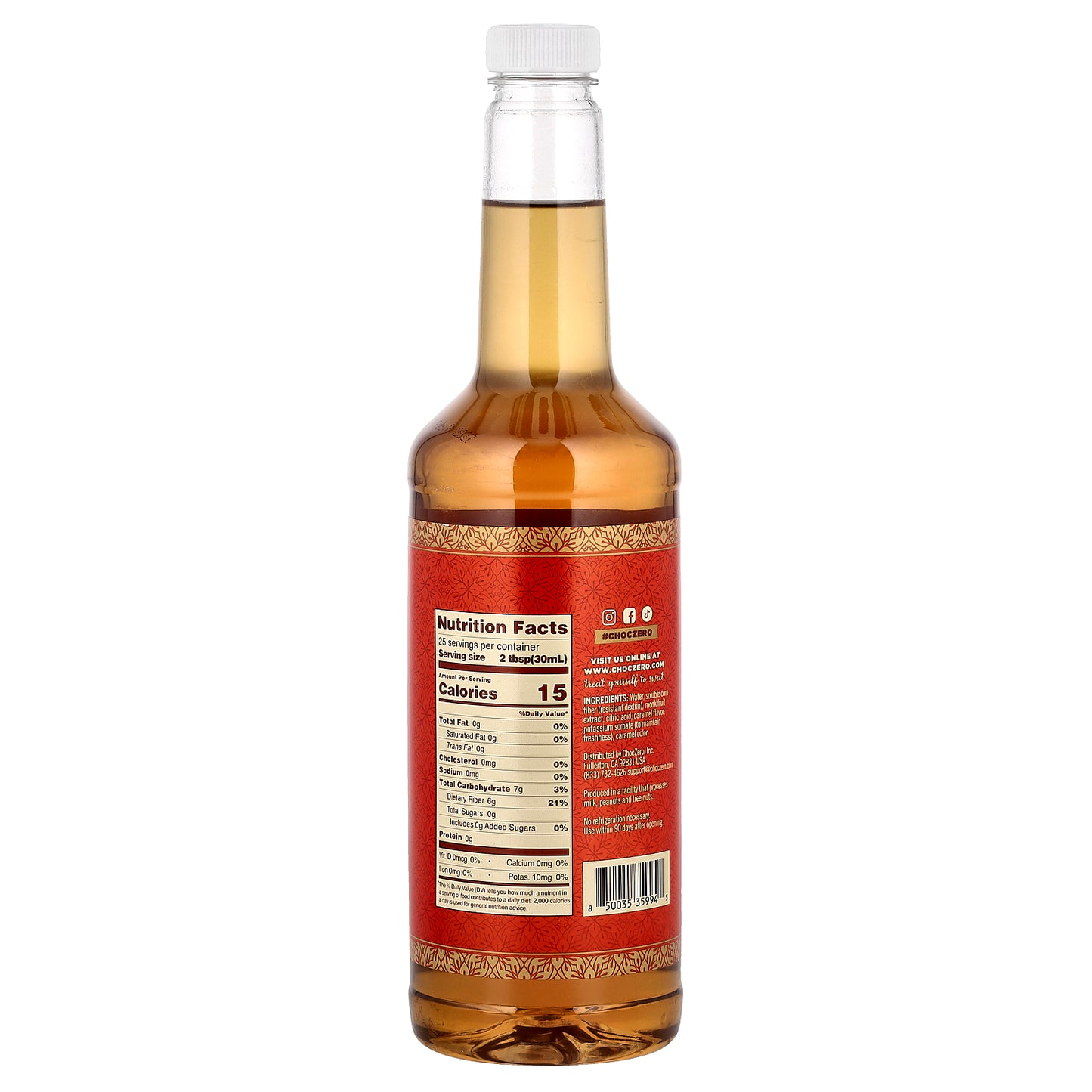 ChocZero, Premium Syrup, Caramel, Sugar Free, 25.4 fl oz (750 ml)