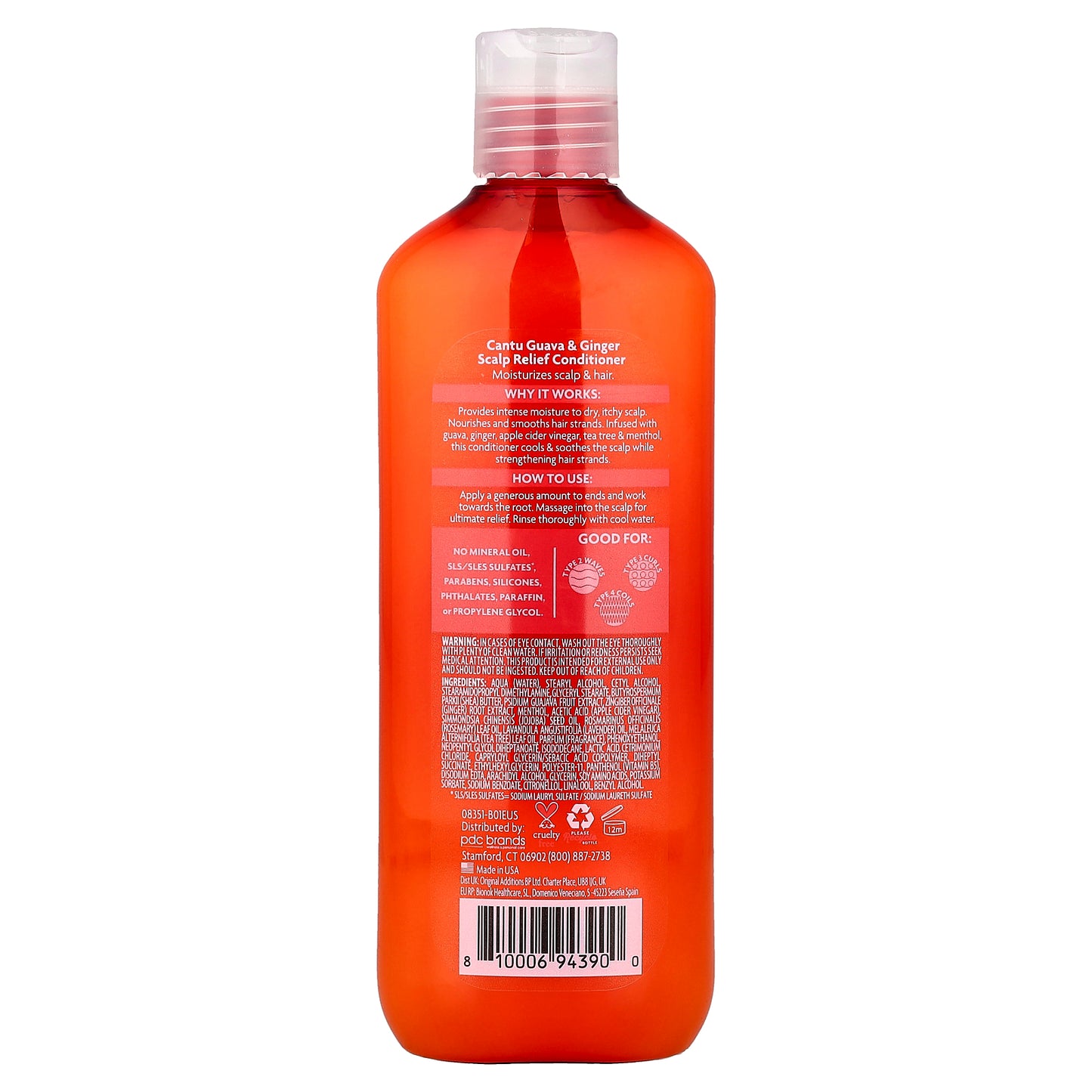 Cantu, Guava Scalp Relief Conditioner, For Natural Curls, Coils & Waves , 13.5 fl oz (400 ml)