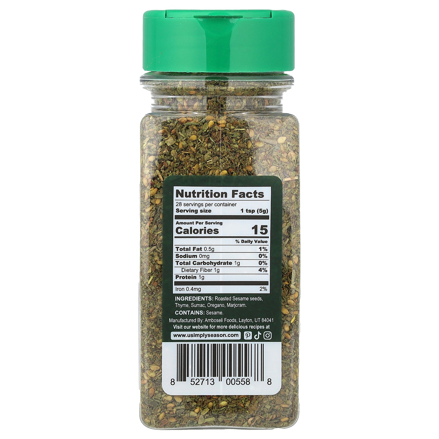 USimplySeason, Artisan Spice Blend, Original Za'atar, 4.8 oz (136 g)