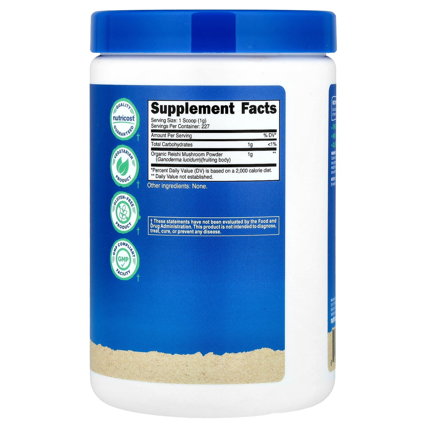 Nutricost, Organic Reishi Mushroom, Unflavored, 8.1 oz (227 g)