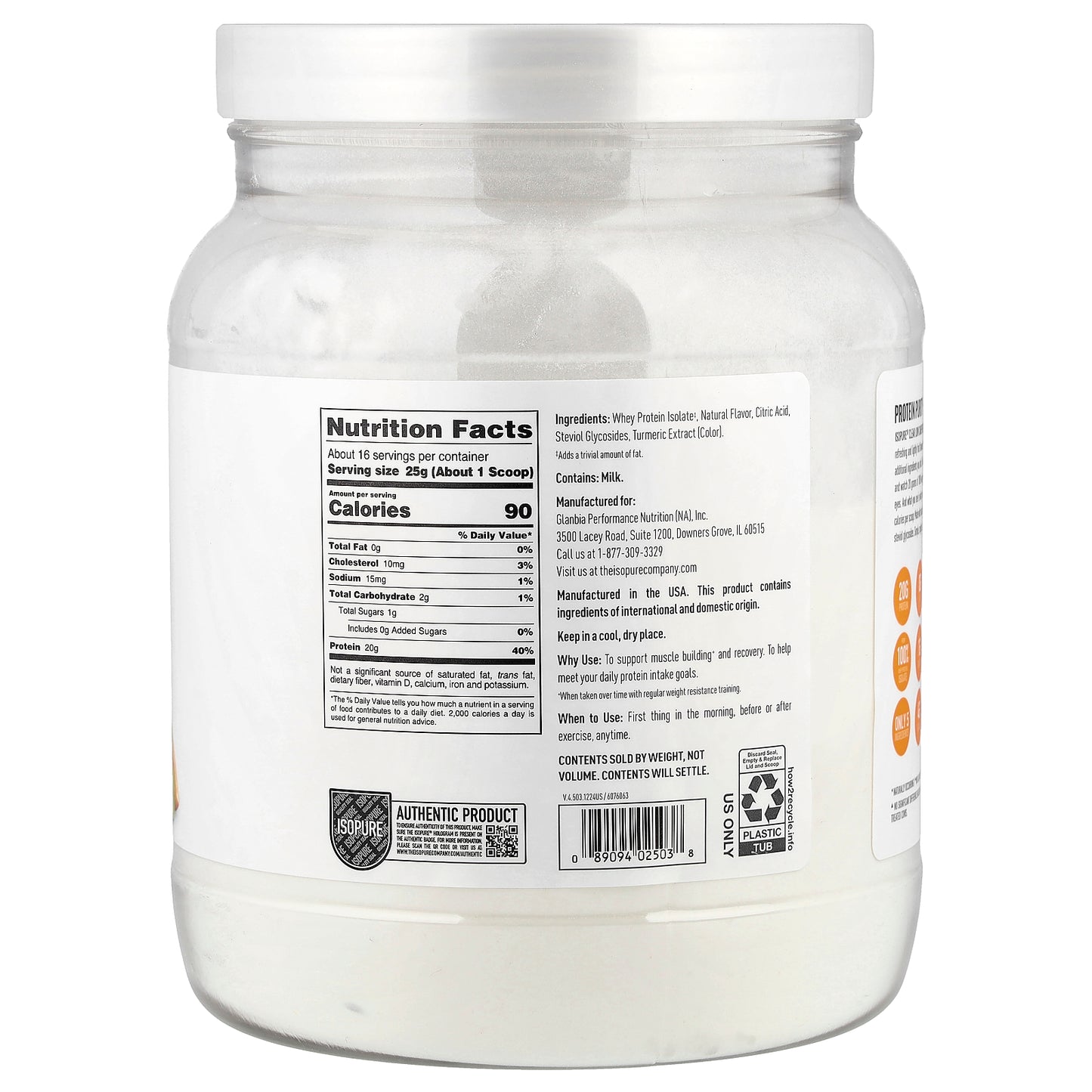 Isopure, Clear Low Carb Protein Powder, Citrus Lemonade, 14.1 oz (400 g)