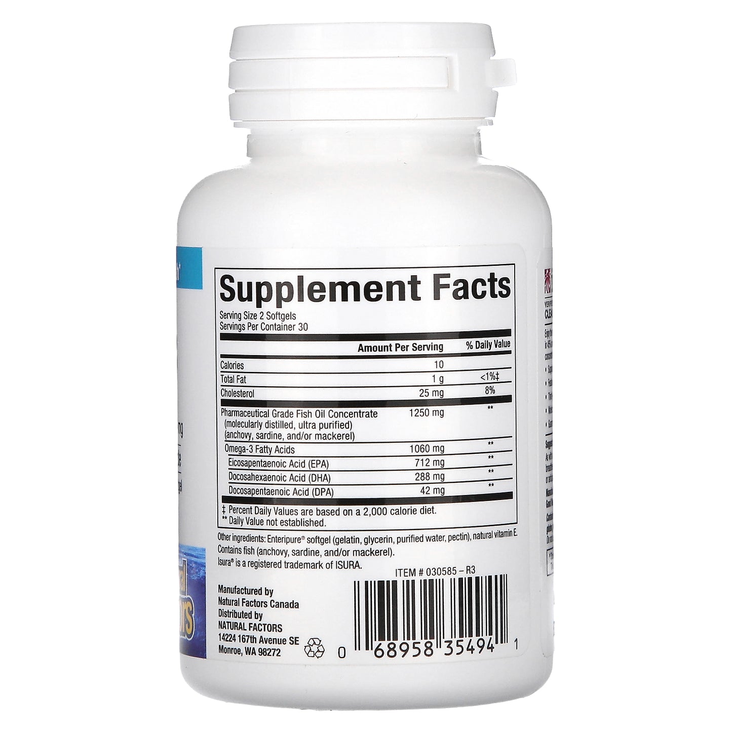 Natural Factors, RxOmega-3 Mini-Gels, 60 Softgels (530 mg per Softgel)