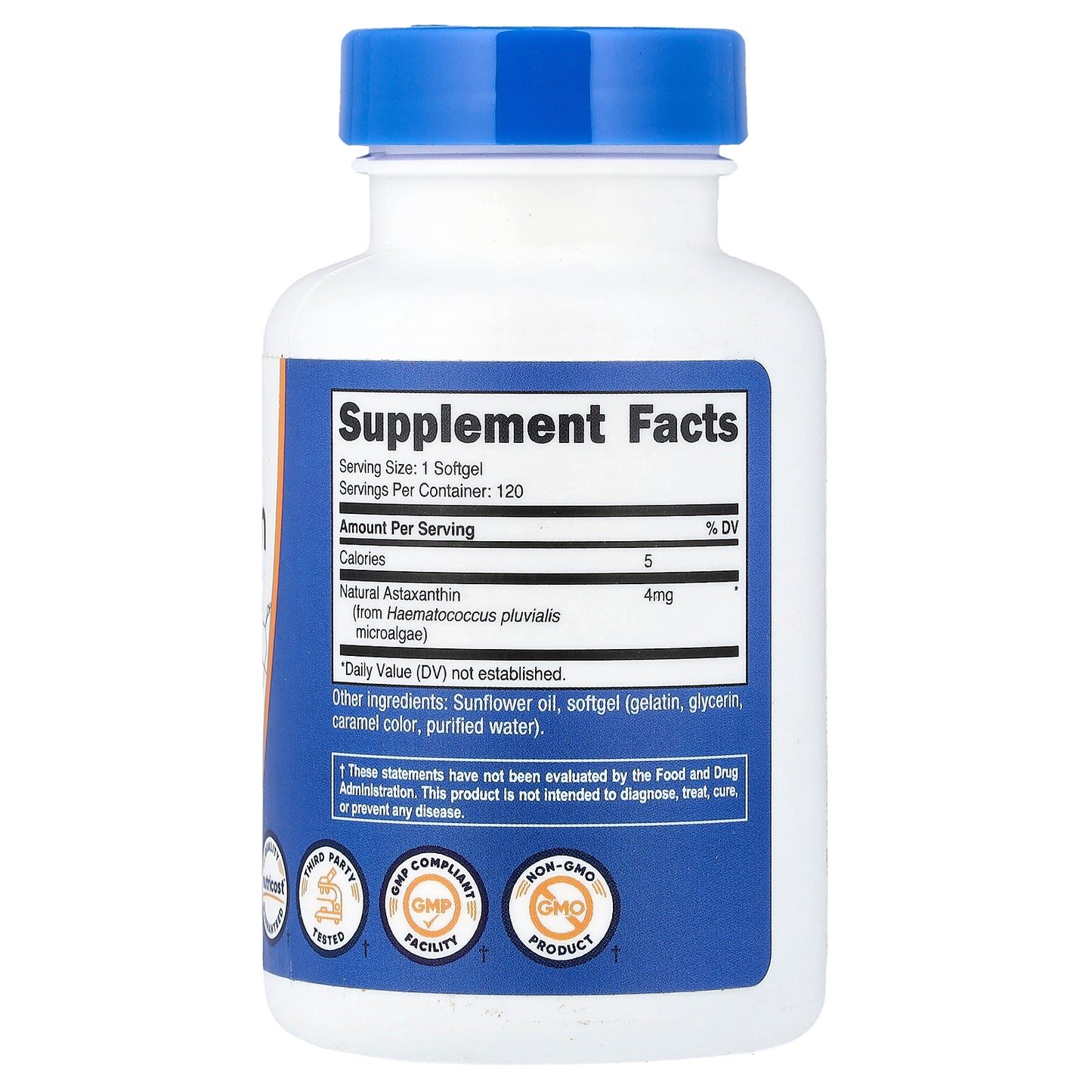 Nutricost, Astaxanthin, 4 mg, 120 Softgels