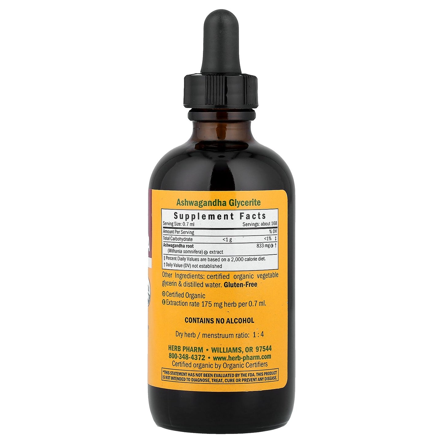 Herb Pharm, Ashwagandha, Alcohol-Free, 4 fl oz (120 ml)