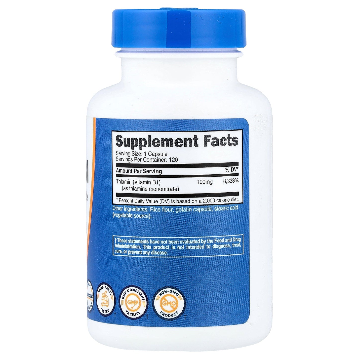 Nutricost, Vitamin B1, 100 mg, 120 Capsules