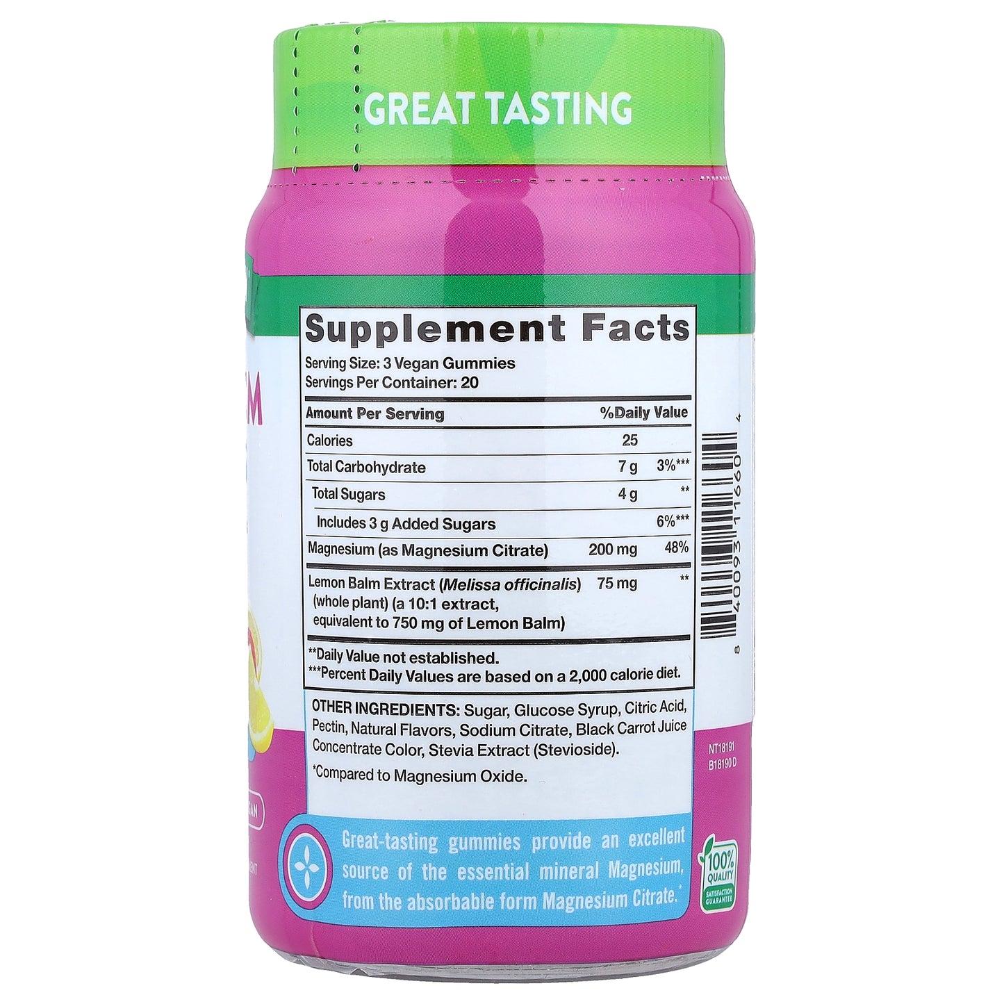 Nature's Truth, Magnesium Gummies, Delicious Lemon Raspberry, 60 Gummies