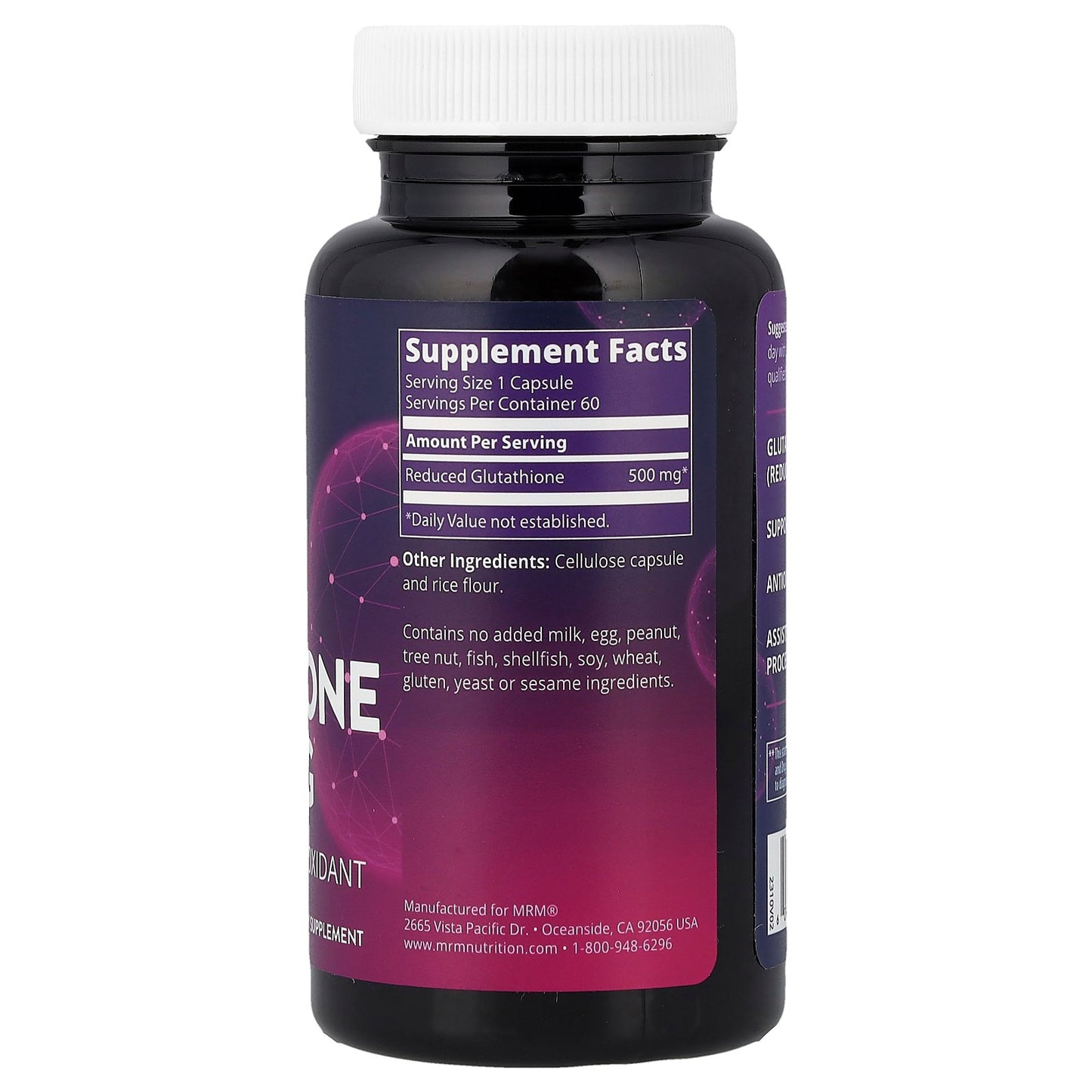 MRM Nutrition, Reduced Glutathione, 500 mg, 60 Vegan Capsules