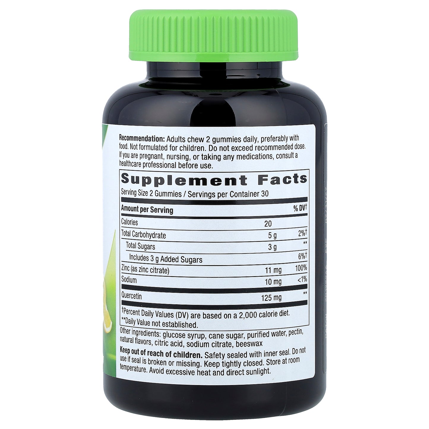 Nature's Way, Quercetin Gummies With Zinc, Lemon, 60 Gummies