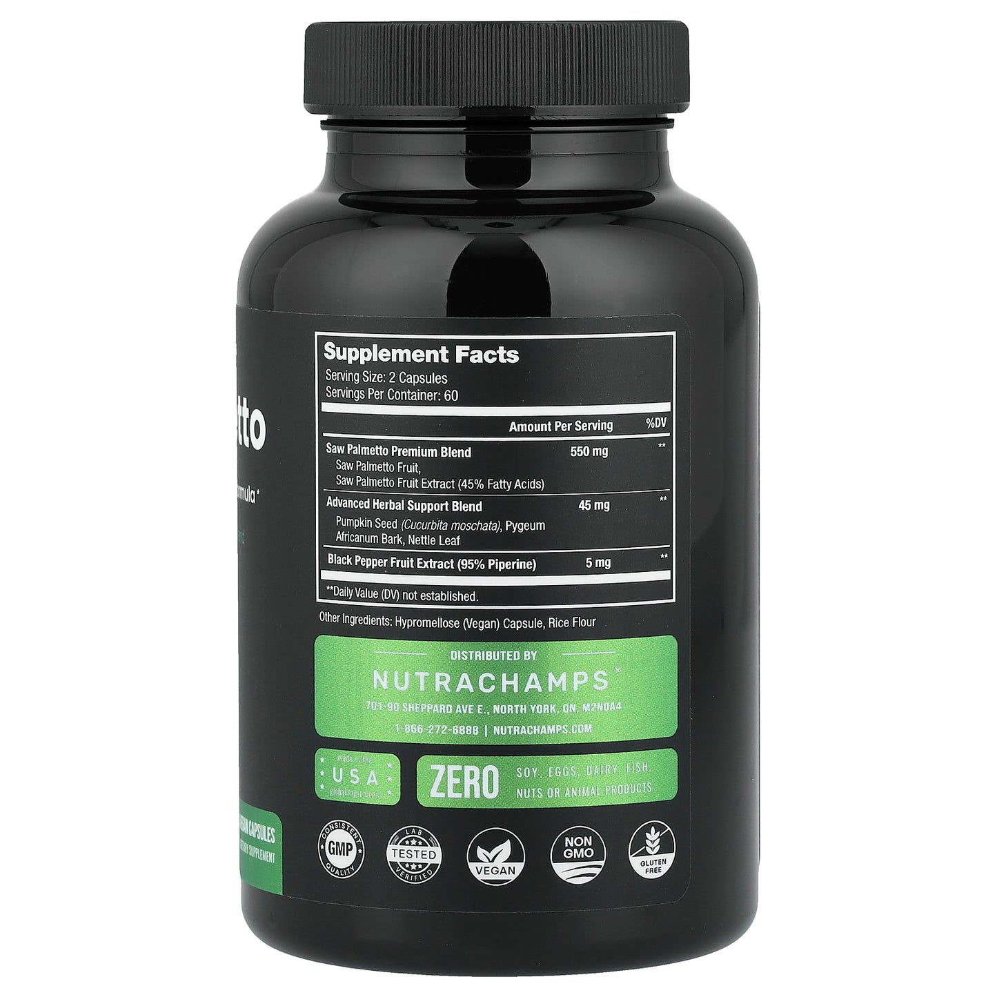 NutraChamps, Saw Palmetto, 120 Vegan Capsules