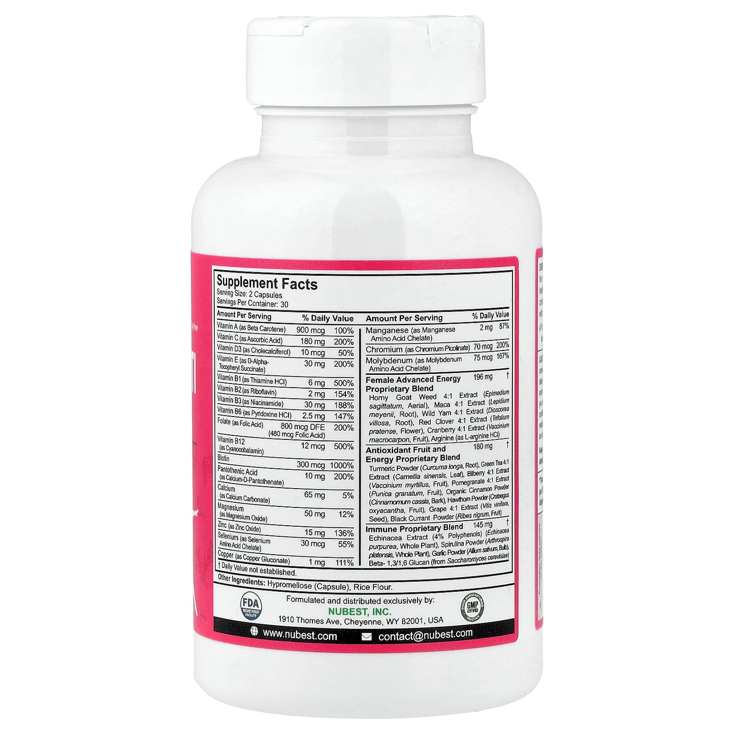 NuBest, Women's Multi, 60 Vegetarian Capsules