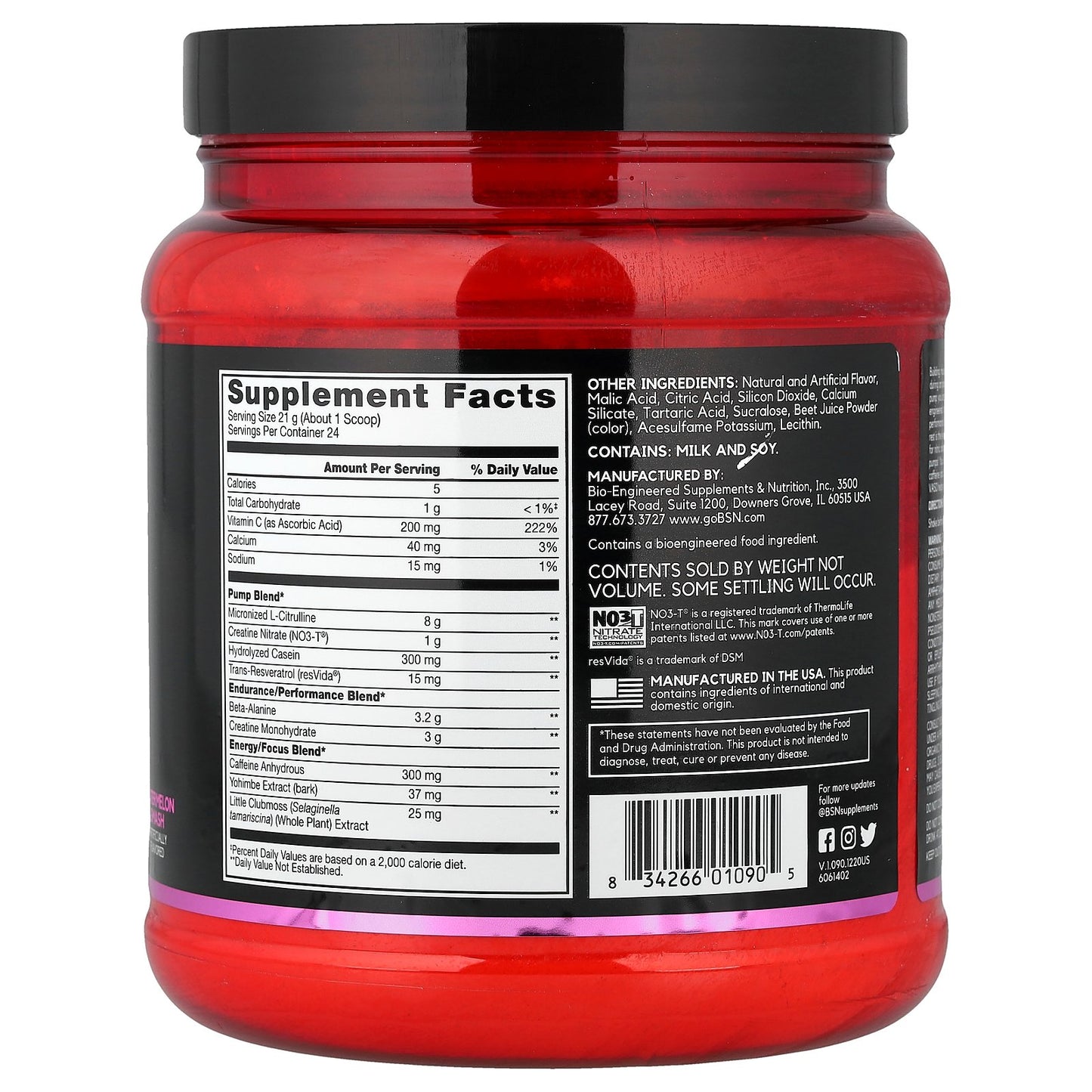 BSN, No-Xplode® VASO, Ultimate Pump Pre-Workout, Watermelon Smash, 1.11 lb (504 g)