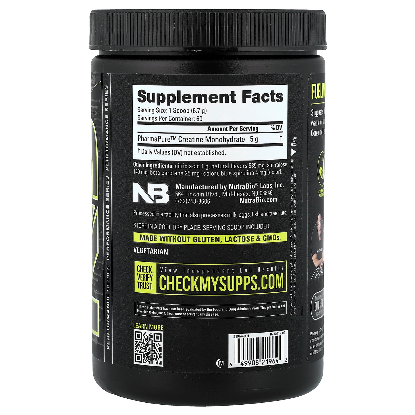 NutraBio, Micronized Creatine Monohydrate, Lemon Burst, 14.1 oz (402 g)