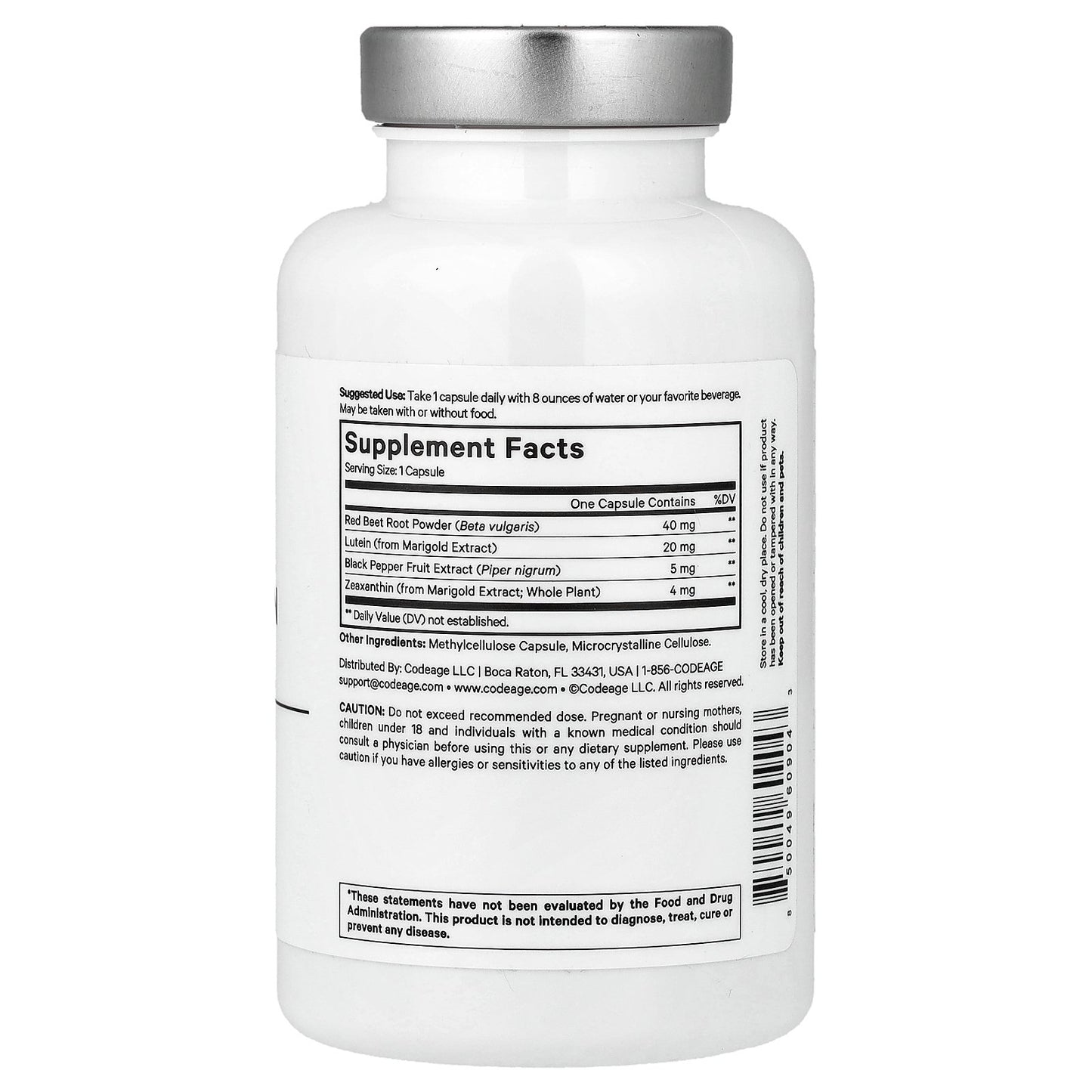 Codeage, Amen, Eyes, Lutein, Zeaxanthin + Black Pepper Extract, 90 Vegetable Capsules