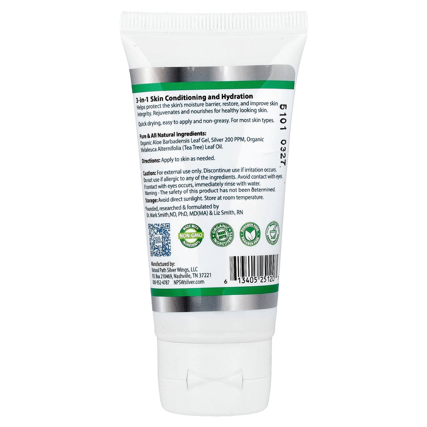 Natural Path Silver Wings, Silver, Aloe Vera Gel with Tea Tree Oil, 1.5 oz (42.5 g)