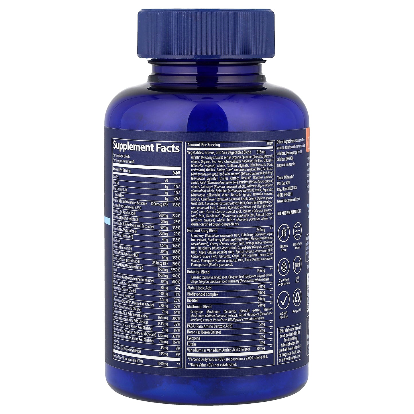 Trace, Complete Foods Multi, 240 Tablets