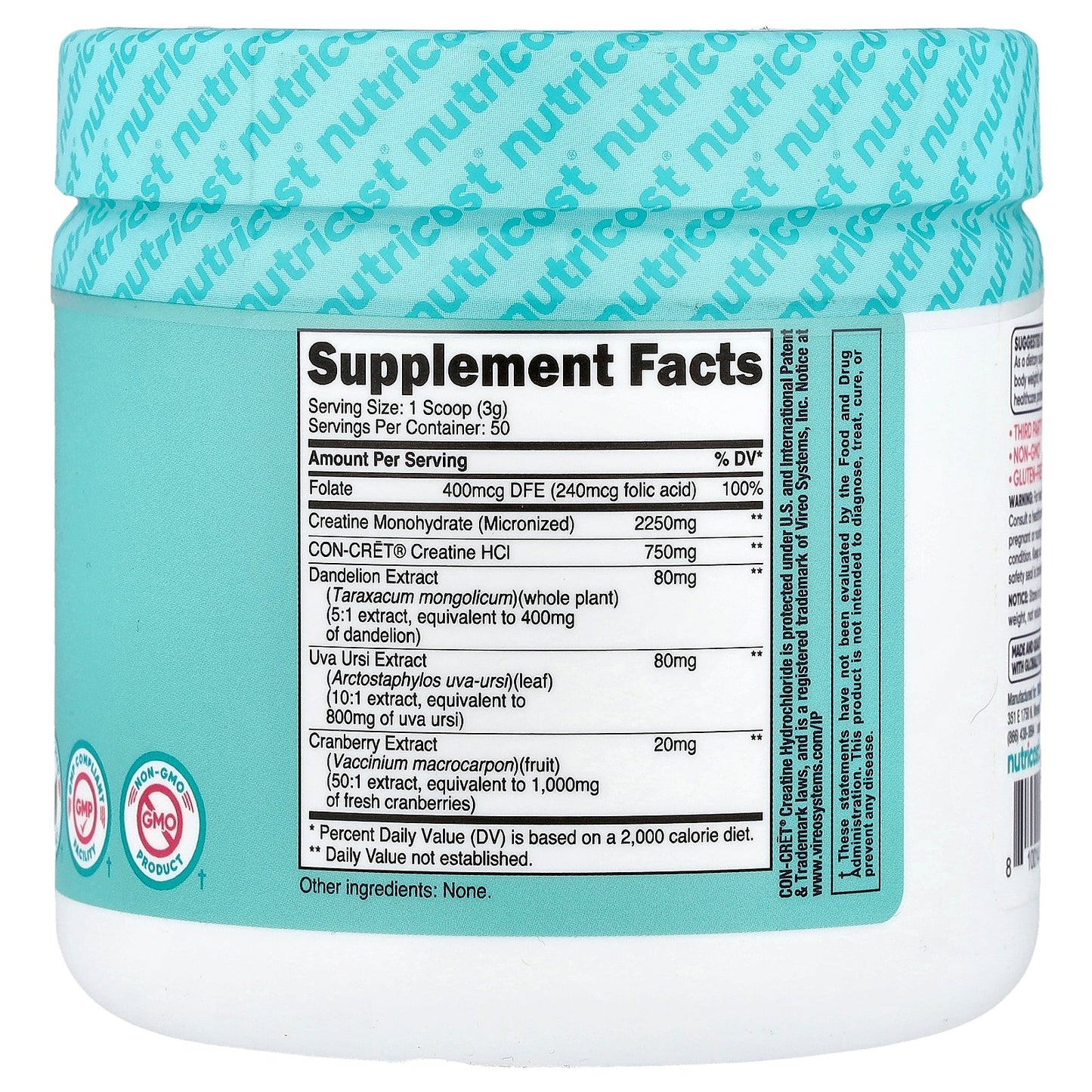 Nutricost, Women, Creatine, Unflavored, 5.7 oz (159 g)