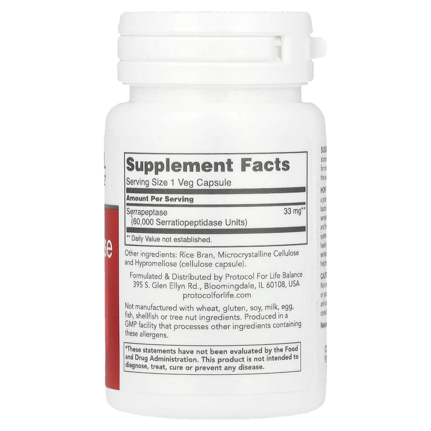 Protocol for Life Balance, Serrapeptase, 33 mg, 60 Veg Capsules