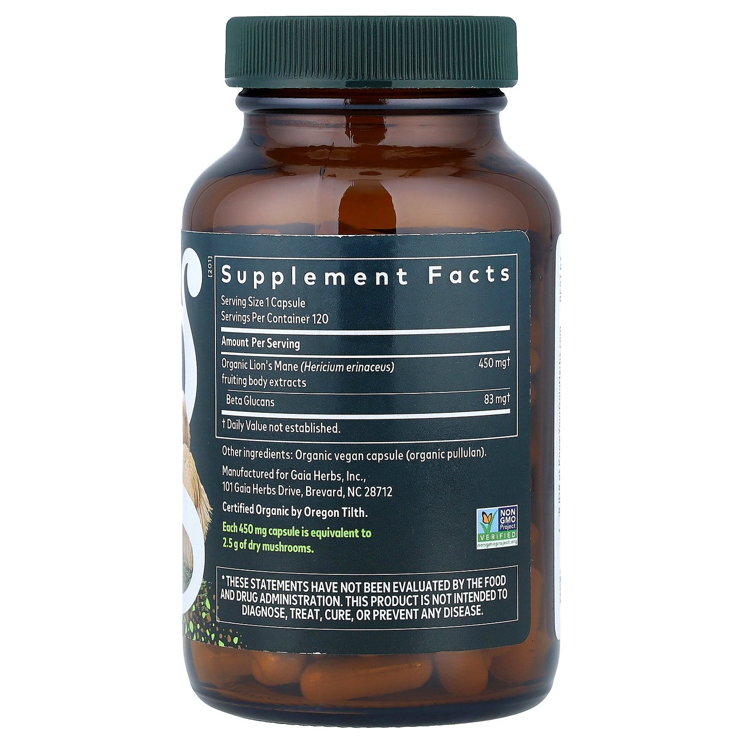 Gaia Herbs, Lion's Mane Mushroom, 120 Vegan Capsules