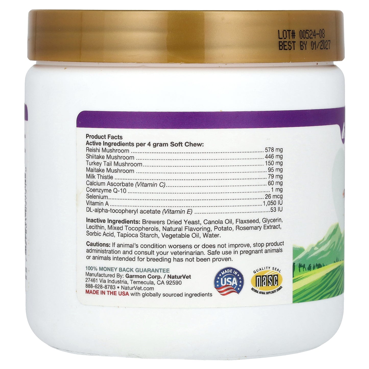 NaturVet, Mushroom Max + Reishi, Shiitake, Turkey Tail, Maitake, For Dogs & Cats, 60 Soft Chews, 8.4 oz (240 g)