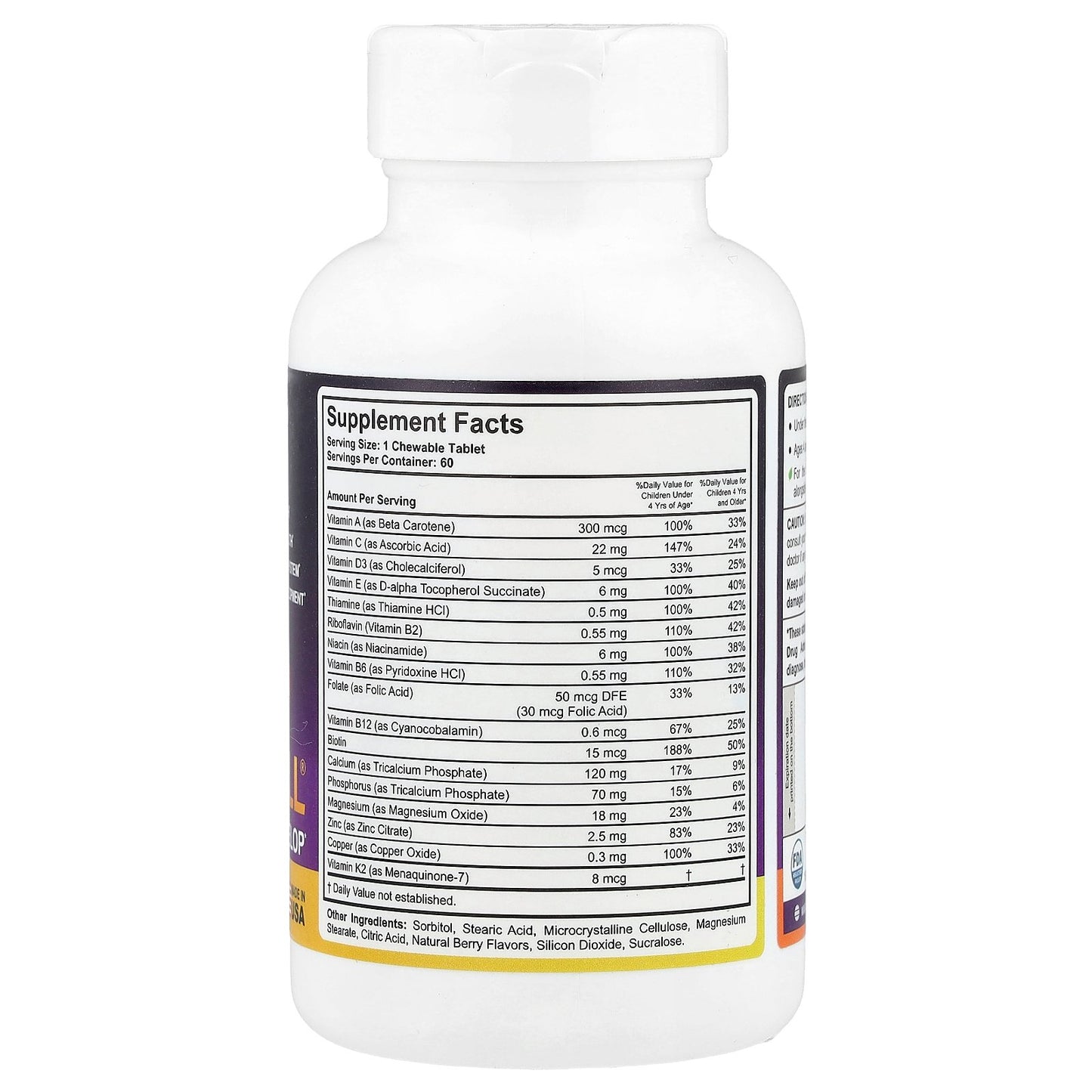 NuBest, Tall®, Kids Ages 2-9, Berry, 60 Chewable Tablets