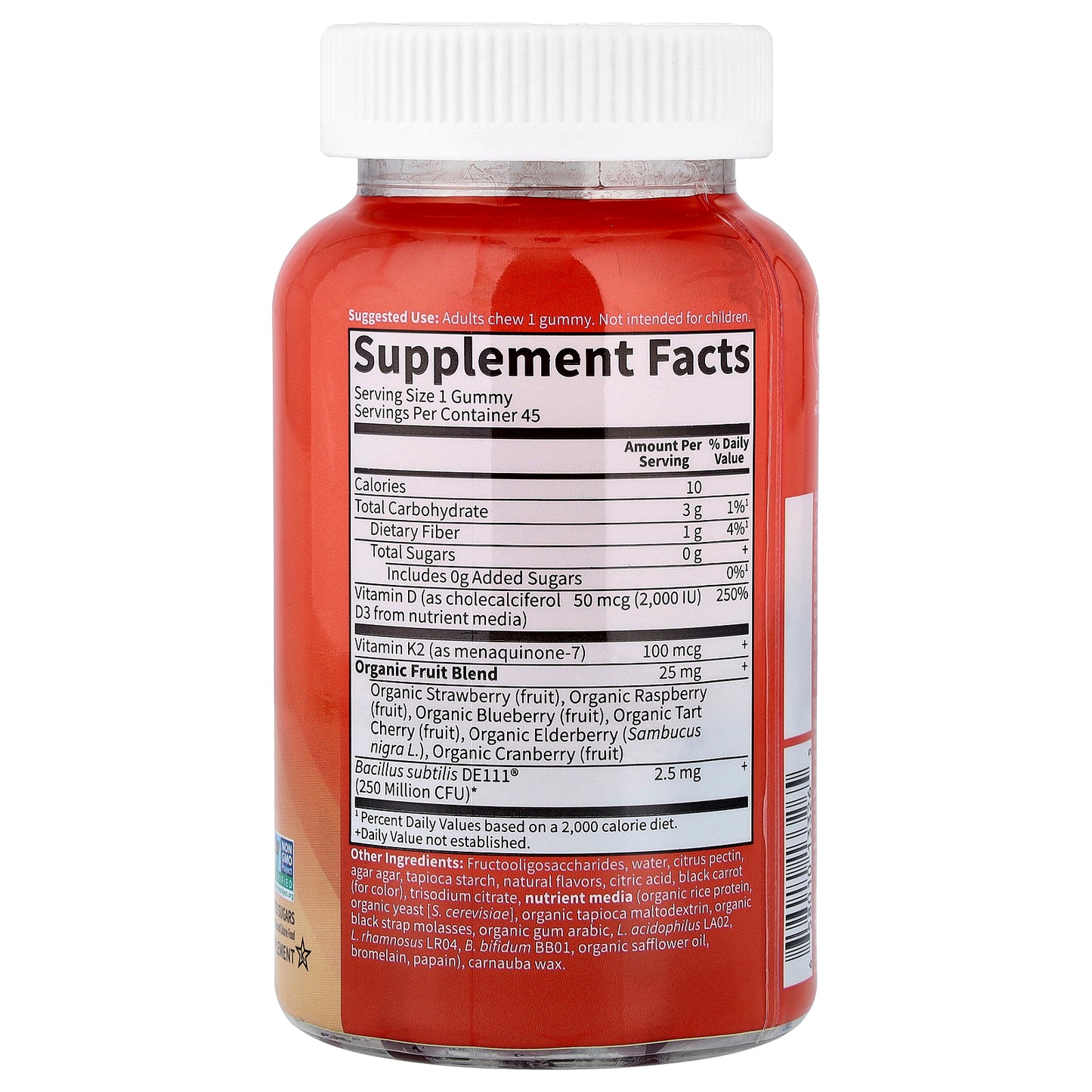 Garden of Life, Vitamin Code® Gummies, Vitamins D3 & K2, Raspberry Lemon, 45 Gummies