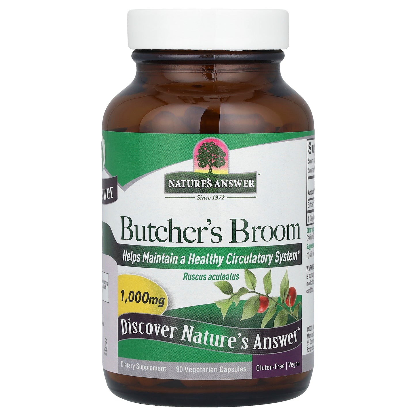 Nature's Answer, Butcher's Broom, 90 Vegetarian Capsules (500 mg per Capsule)