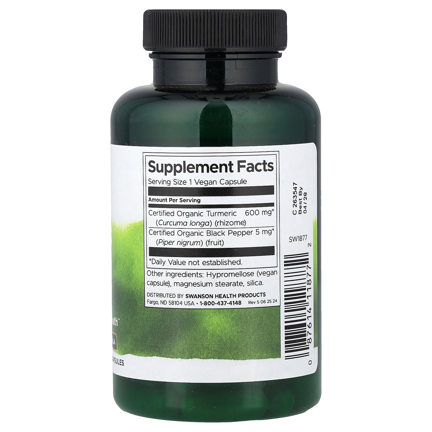 Swanson, Turmeric & Black Pepper, 90 Vegan Capsule