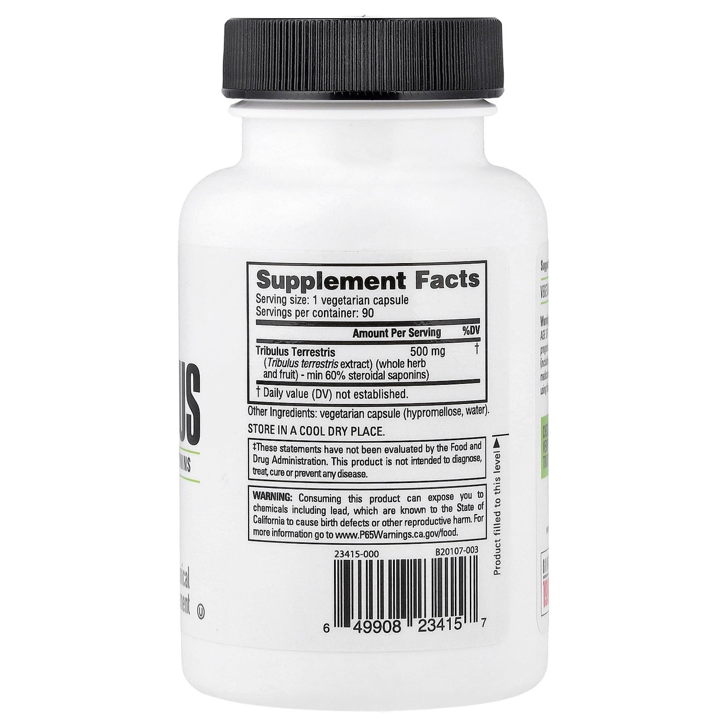 NutraBio, Tribulus, 90 Capsules (500 mg per Capsule)